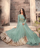 5203-A TURQUOISE  MAISHA ZUAAN WEDDING WEAR GOWN - Asian Party Wear