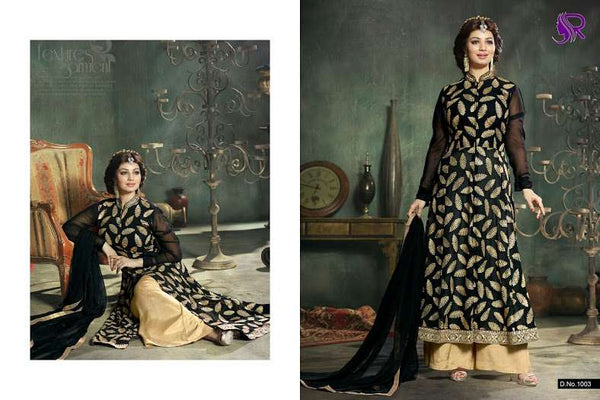 U1003 BLACK AYESHA TAKIA ANARKALI STYLE SALWAR KAMEEZ SUIT - Asian Party Wear