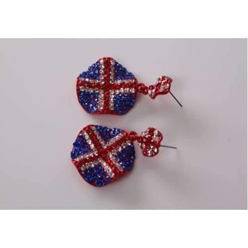 Union Jack Crystal Earrings Asian Couture Online 