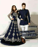 MIDNIGHT BLUE AYEZA KHAN BRIDAL WEAR PAKISTANI SUIT - Asian Party Wear