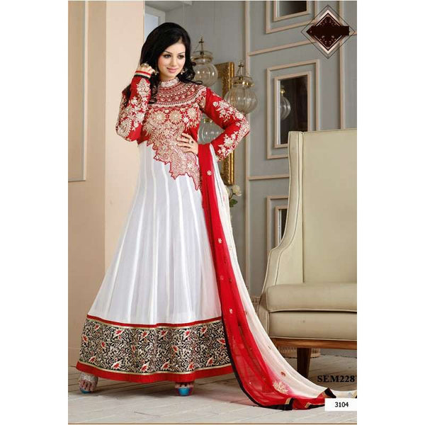 White and Red   AYESHA TAKIA "HUSAN" WEDDING WEAR DESIGNER DRESS - Asian Party Wear