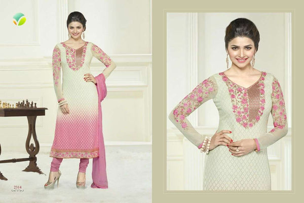 White Pink  KASEESH PRACHI-6 PARTY WEAR SHALWAR KAMEEZ - Asian Party Wear