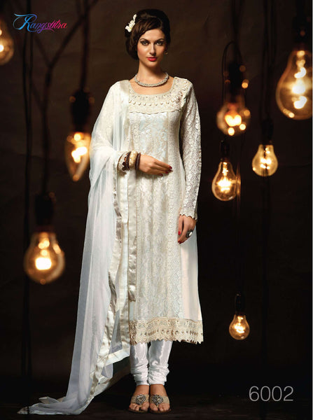 White RANGSUTRA PARTY WEAR GEORGETTE CHURIDAR LONG SALWAR SUIT - Asian Party Wear