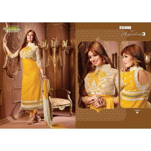 Yellow AYESHA TAKIA PARTY WEAR ISHQ-E-AYESHA 3 SHALWAR KAMEEZ COLLECTION - Asian Party Wear