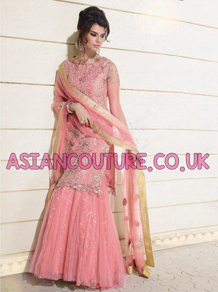 BESTSELLER Z-12001- ORIGINAL PINK ZOYA WEDDING WEAR LENGHA DRESS( 4 PIECE SUIT) - Asian Party Wear