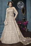 22003-B BEIGE ZOYA CELEBRITY HEAVY EMBROIDERED INDIAN BRIDAL WEDDING LEHENGA - Asian Party Wear