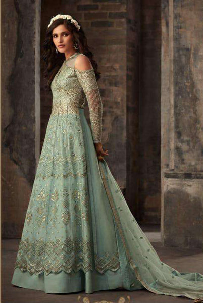 Sea Green Heavy Embroidered Bridesmaid Dress - Asian Party Wear