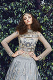 16002 Grey Zoya Crystal- Wedding Wear Lehenga - Asian Party Wear