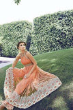 16004 Orange Zoya Crystal - Wedding Wear Lehenga - Asian Party Wear