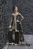 16005 BLACK ZOYA CRYSTAL WEDDING WEAR LEHENGA - Asian Party Wear