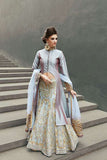 16007 SILVER STEEL ZOYA CRYSTAL WEDDING WEAR LEHENGA - Asian Party Wear